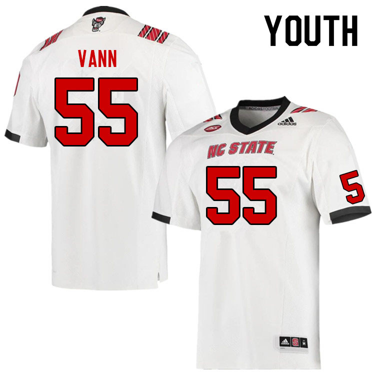 Youth #55 Rylan Vann NC State Wolfpack College Football Jerseys Sale-White